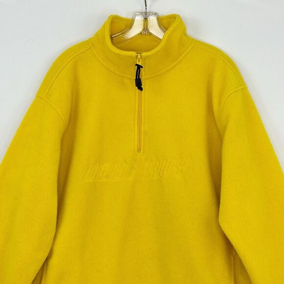Old Navy vintage y2K Yellow Fleece 1/4 Zip Pullover Sweater Size L - Picture 3 of 16